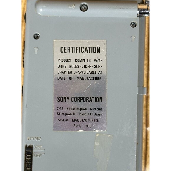 Vintage Sony Watchman FD-10A Handheld Pocket TV VHF/UHF‎ PARTS ONLY READ - Picture 7 of 13